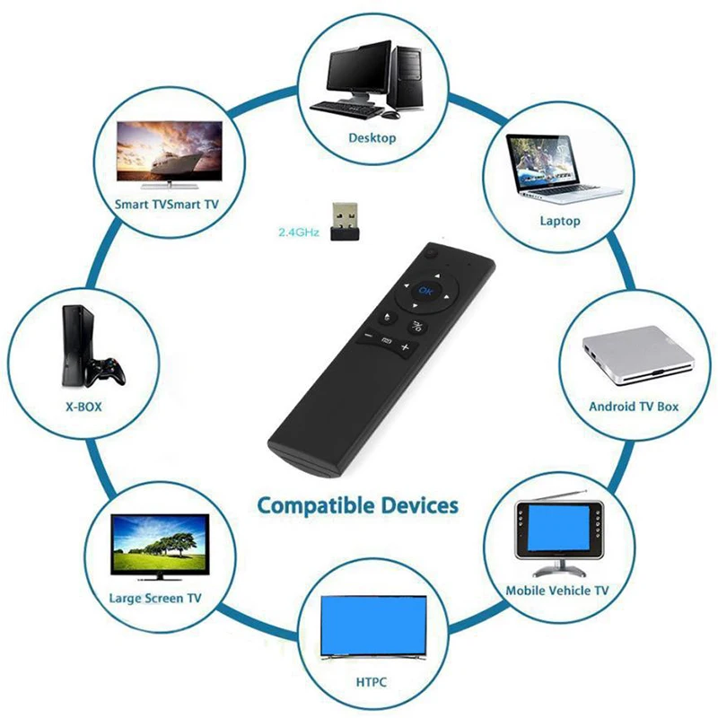 MX6 גירוסקופ 2.4 G Wireless הקול IR מרחוק בקר אוויר עכבר USB2.0 מקלט עבור PS3/PS4 אנדרואיד הטלוויזיה Box PC - 5
