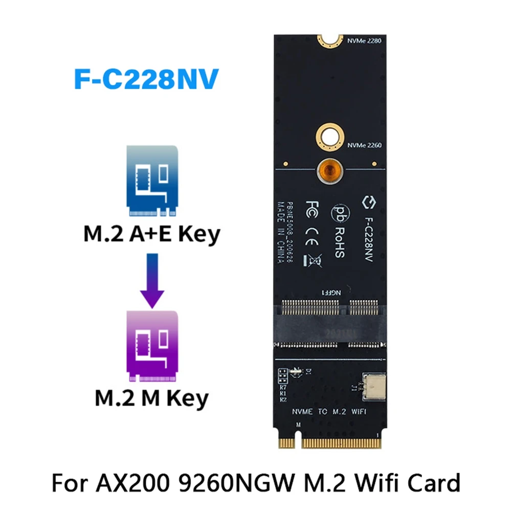 NGFF M. 2 +E המפתח לחריץ מ 2M מפתח PCIe PCI - WiFi מתאם כרטיס NVMe כרטיס ה LAN-האלחוטי של מתאם - 3