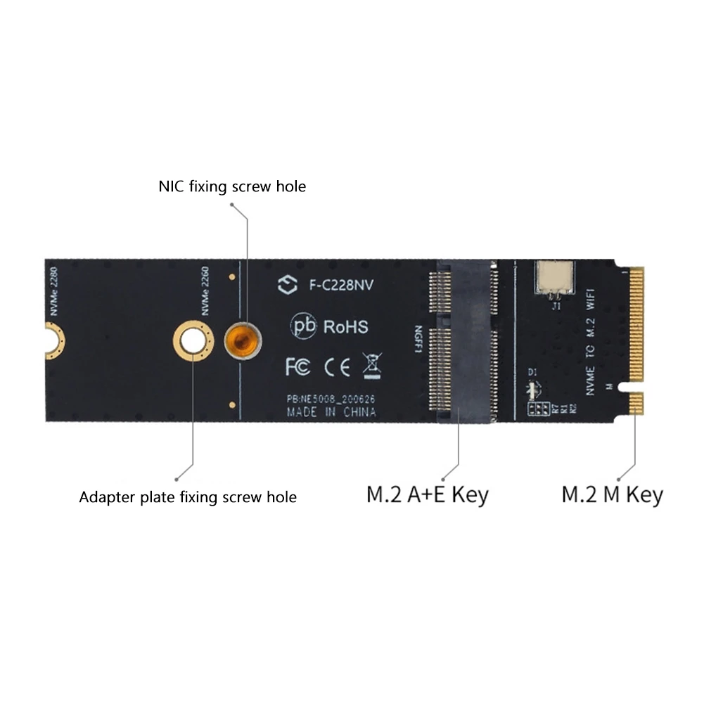 NGFF M. 2 +E המפתח לחריץ מ 2M מפתח PCIe PCI - WiFi מתאם כרטיס NVMe כרטיס ה LAN-האלחוטי של מתאם - 4