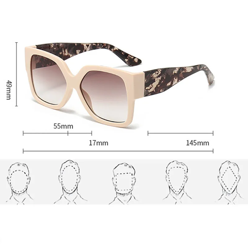 NYWOOH גדול מסגרת משקפי שמש נשים גברים מנופחים כיכר משקפי שמש יוקרה מעצב מותג משקפי נהיגה בנות גוונים UV400 - 3