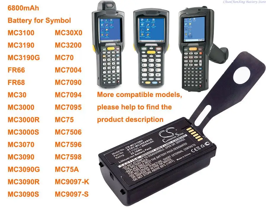 OrangeYu 6800mAh סוללה עבור סמל MC3100,MC3190,MC3190G,MC30,MC3000,MC3070,MC3090,MC3000R,MC3090R,MC7004,MC7090,MC7094 - 0