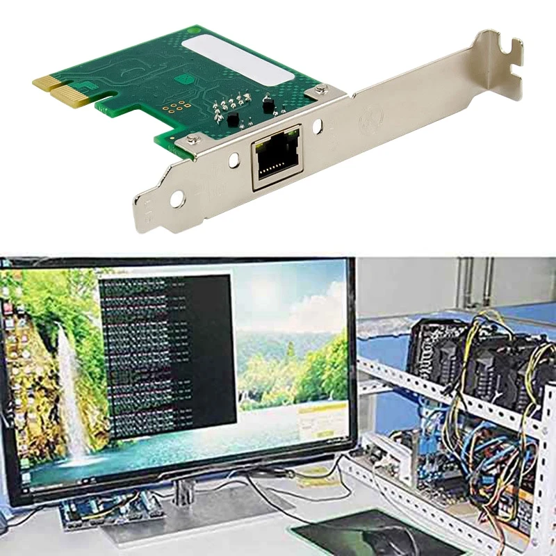 PCI-E X1 Gigabit אחת חשמלי יציאת שרת כרטיס רשת לשרת ניק I210-T1 RJ45 Ethernet NIC למחשב נייד אספקה - 4