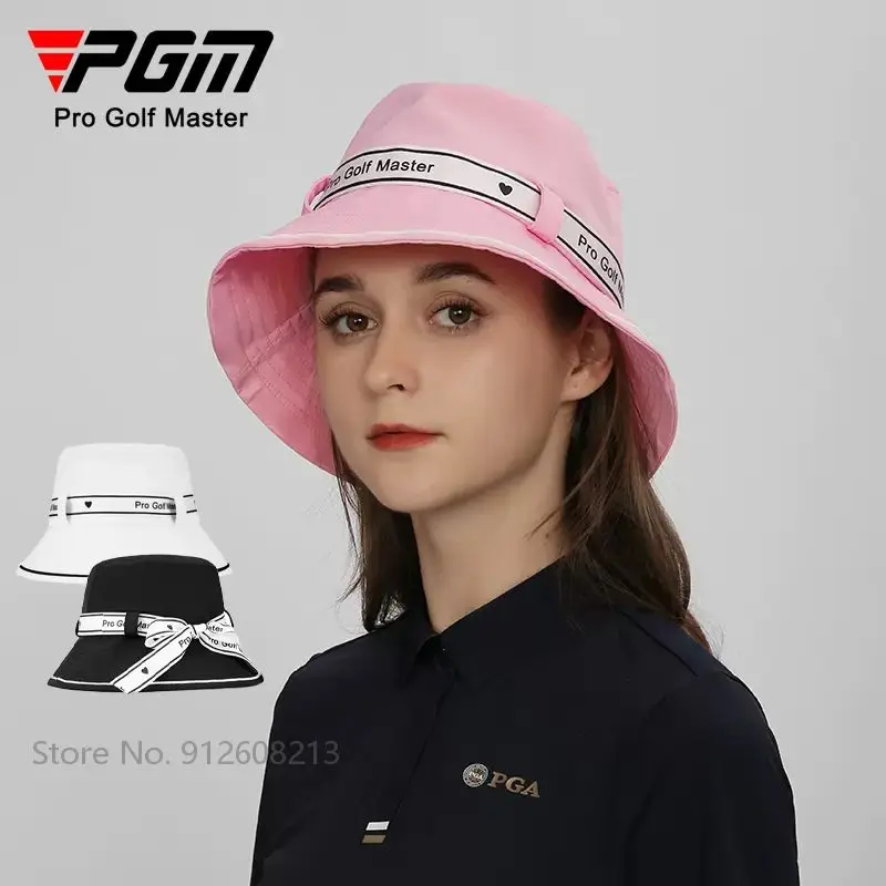 PGM לנשימה אנטי-זיעה גולף דלי כובעים לנשים השמש מוגן גולף מגן השמש כובע נשי אנטי UV דייג כמוסות עם עניבת פרפר - 0