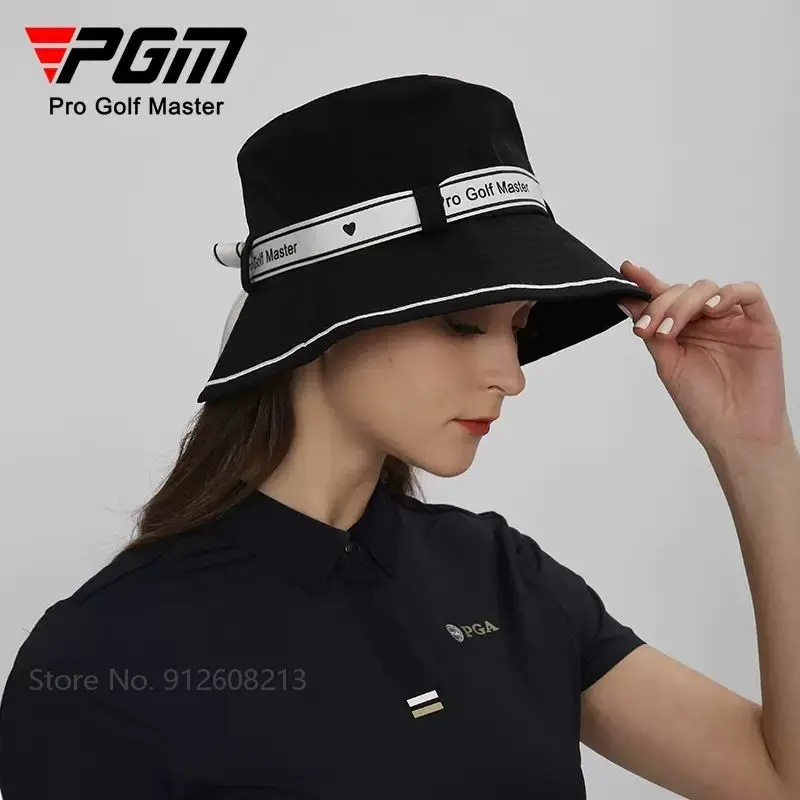 PGM לנשימה אנטי-זיעה גולף דלי כובעים לנשים השמש מוגן גולף מגן השמש כובע נשי אנטי UV דייג כמוסות עם עניבת פרפר - 2