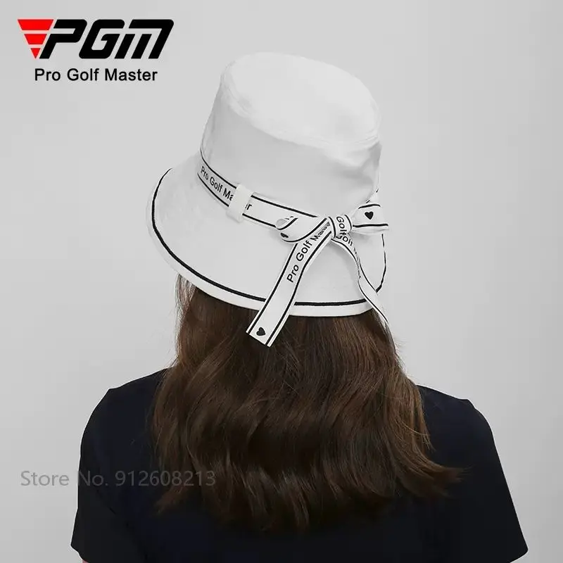 PGM לנשימה אנטי-זיעה גולף דלי כובעים לנשים השמש מוגן גולף מגן השמש כובע נשי אנטי UV דייג כמוסות עם עניבת פרפר - 3