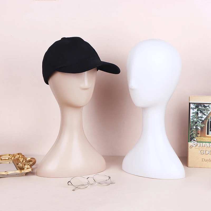 Pro נקבה פלסטיק מופשט הבובה והגמד הראש מודל הפאה כובע שיער בעל דוכן תצוגה - 2