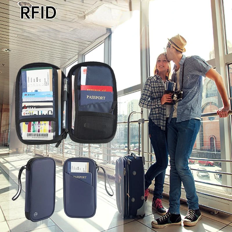 PU משובח RFID דרכון מכסה בעל תכליתי אישה אנשים עסקים דרכון כיסוי מגן עמיד למים כרטיס בנק התיק - 0