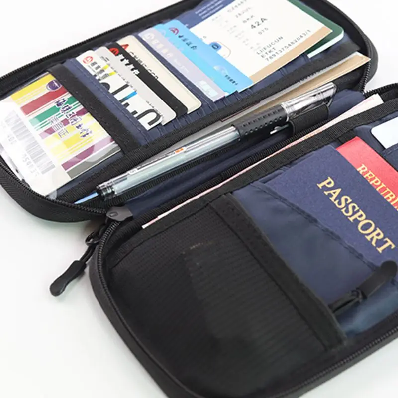 PU משובח RFID דרכון מכסה בעל תכליתי אישה אנשים עסקים דרכון כיסוי מגן עמיד למים כרטיס בנק התיק - 1