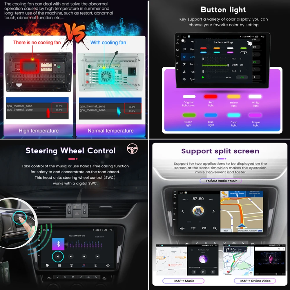 Qualcomm Snapdragon עבור אנדרואיד 13 פורד FIGO קא 2015 - 2020 dvd לרכב אוטומטי רדיו סטריאו ראש יחידת נגן מולטימדיה ניווט GPS - 5