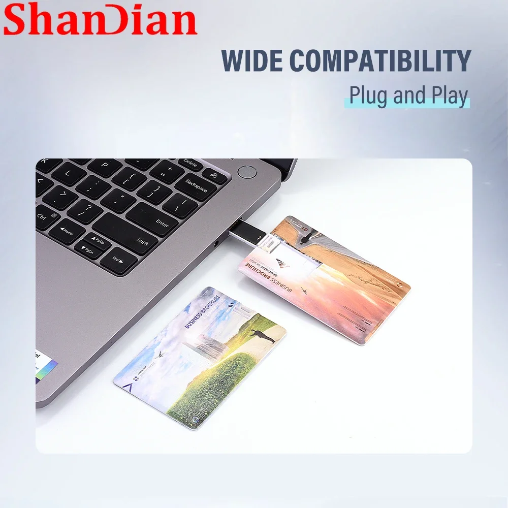 SHANDIAN הלבן כרטיס USB 2.0 כונן פלאש חינם צבע להדפיס כרטיס אשראי, כרטיס בנק עט מגש כרטיס הזיכרון יום הנישואין כרטיס - 1