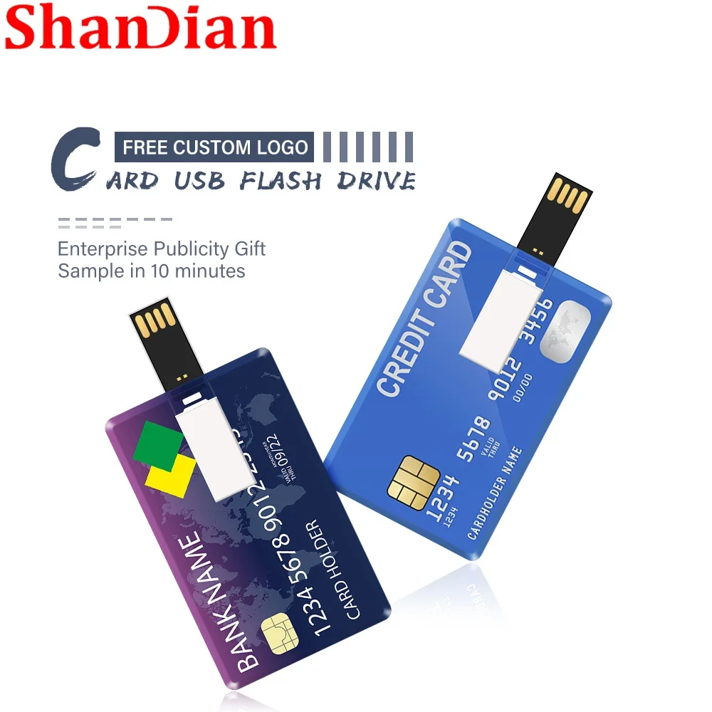 SHANDIAN הלבן כרטיס USB 2.0 כונן פלאש חינם צבע להדפיס כרטיס אשראי, כרטיס בנק עט מגש כרטיס הזיכרון יום הנישואין כרטיס - 2