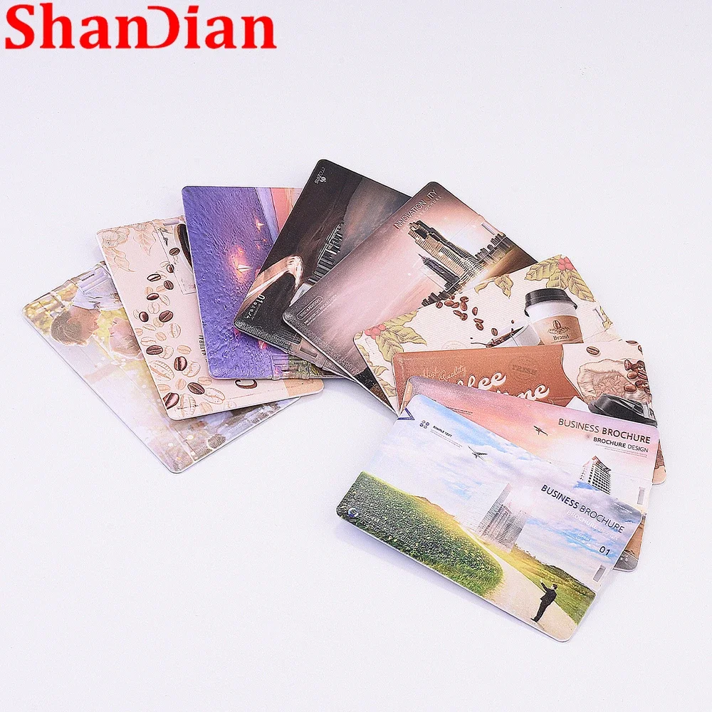 SHANDIAN הלבן כרטיס USB 2.0 כונן פלאש חינם צבע להדפיס כרטיס אשראי, כרטיס בנק עט מגש כרטיס הזיכרון יום הנישואין כרטיס - 3
