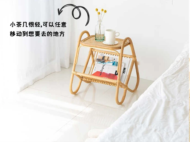 Tengbian שכבה כפולה שולחן קפה קטן, מרפסת, חלונות, שולחן קצה, עץ Homestay מגזין מדף - 1