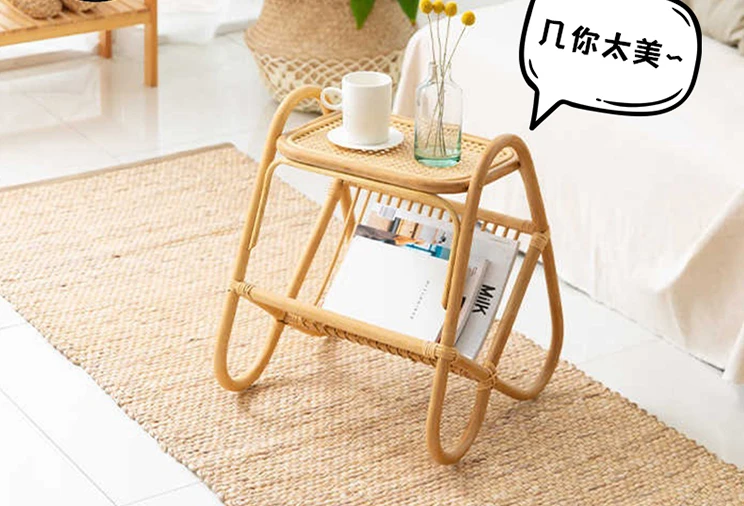Tengbian שכבה כפולה שולחן קפה קטן, מרפסת, חלונות, שולחן קצה, עץ Homestay מגזין מדף - 2