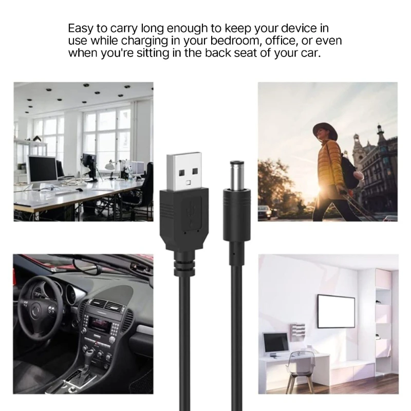 USB dc 5v כבל חשמל 10 מתאמים עבור נורות LED מצלמות טבליות אלקטרוניקה - 1