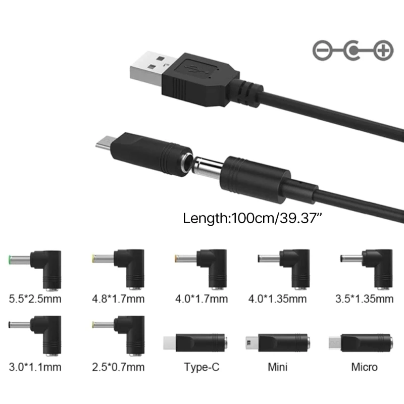 USB dc 5v כבל חשמל 10 מתאמים עבור נורות LED מצלמות טבליות אלקטרוניקה - 4