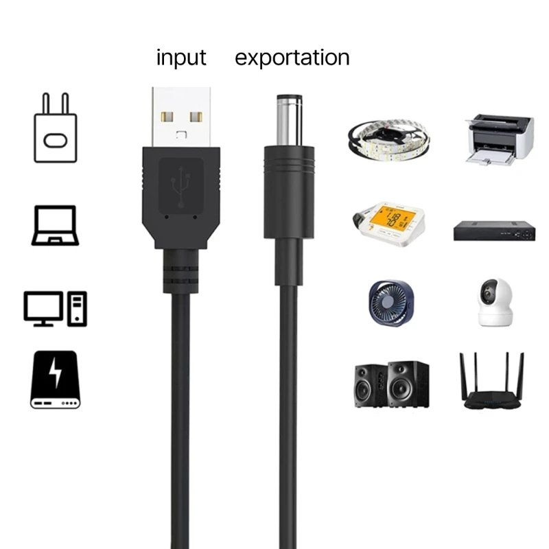 USB dc 5v כבל חשמל 10 מתאמים עבור נורות LED מצלמות טבליות אלקטרוניקה - 5