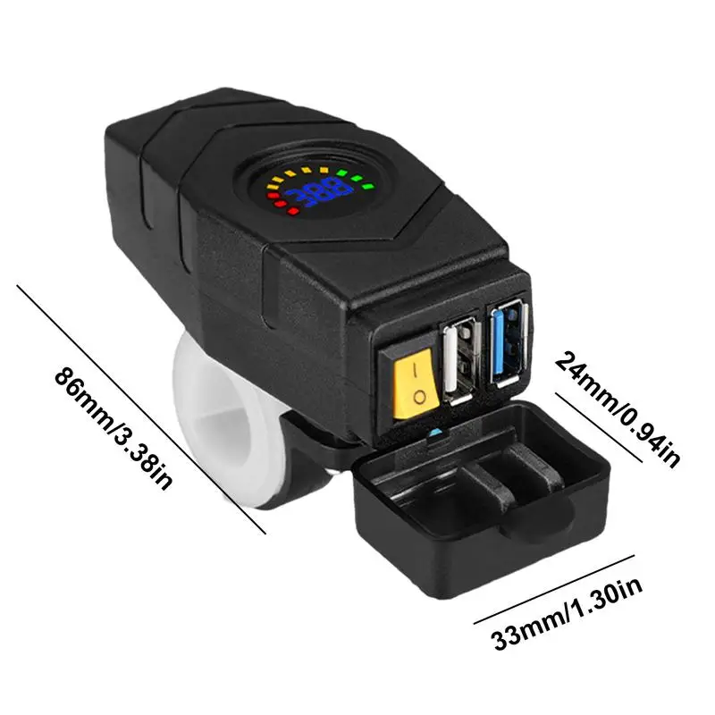 USB מטען לרכב C LED מתח ניטור מכונית חשמלית USB C יותר מהר מטען רכב 2 יציאות מהירות מלאה טעינה QC3.0 טעינה מהירה 20 - 5