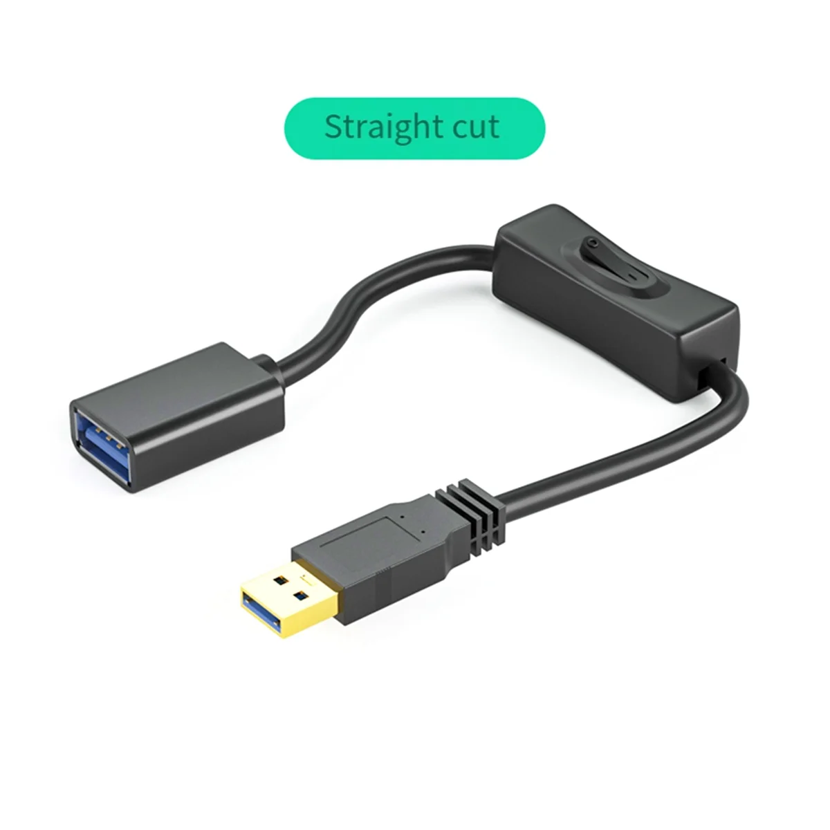 USB3.0 סיומת כבל עם מתג ישר על הראש מאוורר USB LED אור נהיגה מקליט נתונים כבל החשמל 0.5 מ' - 1