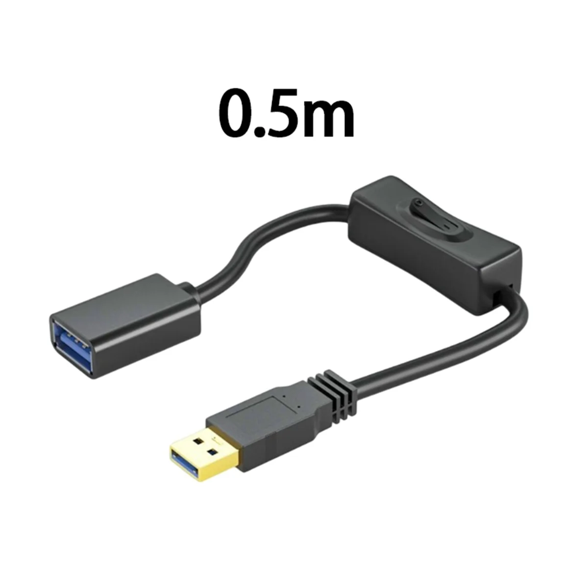 USB3.0 סיומת כבל עם מתג ישר על הראש מאוורר USB LED אור נהיגה מקליט נתונים כבל החשמל 0.5 מ' - 2