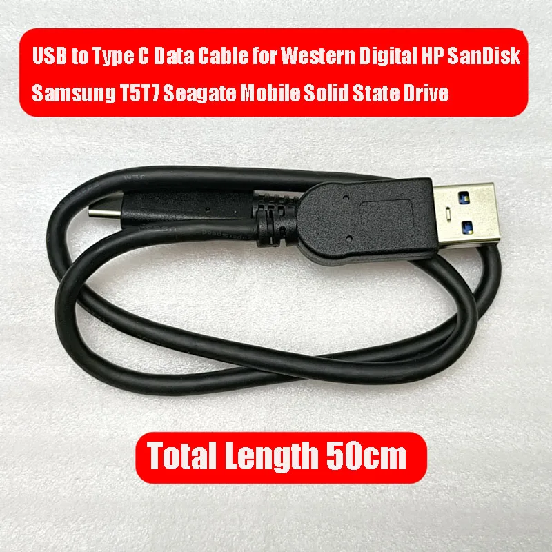 USB3.2 Gen2 10Gbps USB Type C כבל נתונים המערבי דיגיטלי של HP SanDisk Samsung T5T7 נייד Seagate כונן הזיכרון המוצק כבל - 0
