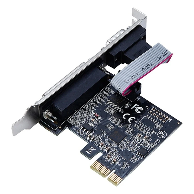 Y1UB RS232 COM & DB25 מדפסת פרללית LPT ל PCI-E כרטיס ממיר - 1