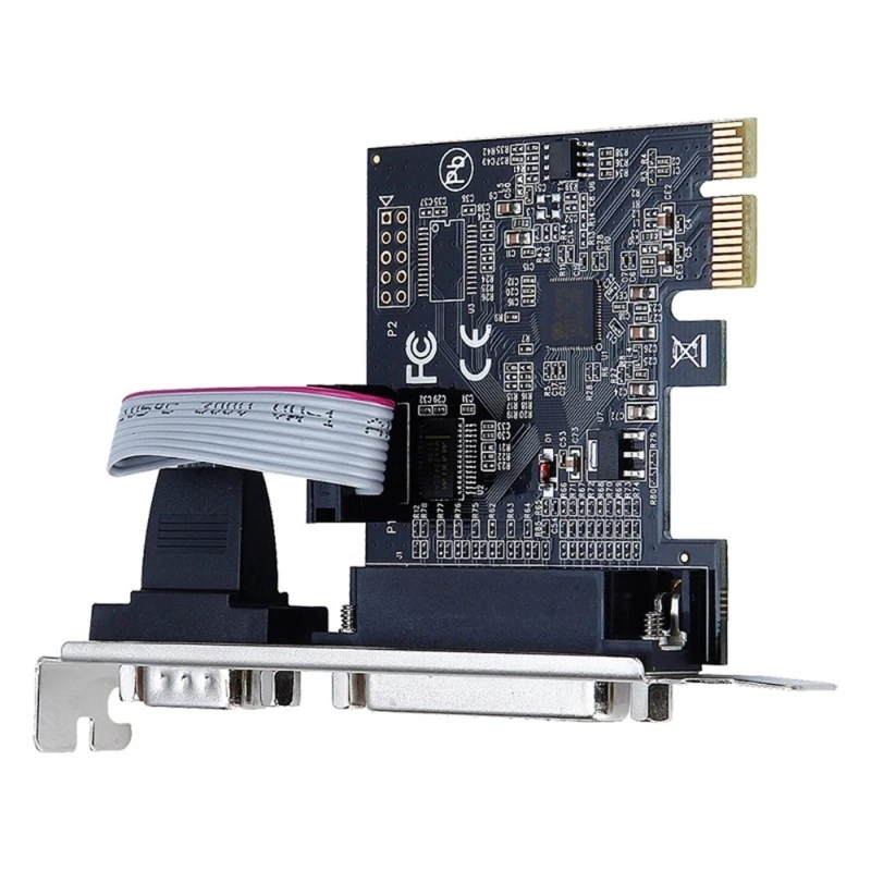 Y1UB RS232 COM & DB25 מדפסת פרללית LPT ל PCI-E כרטיס ממיר - 2