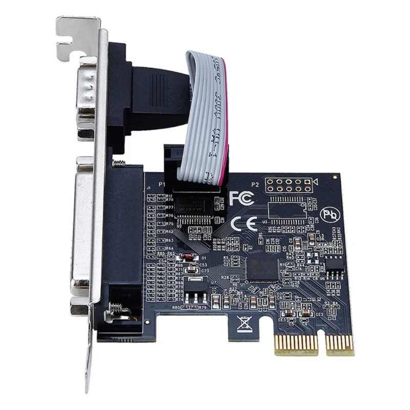 Y1UB RS232 COM & DB25 מדפסת פרללית LPT ל PCI-E כרטיס ממיר - 5