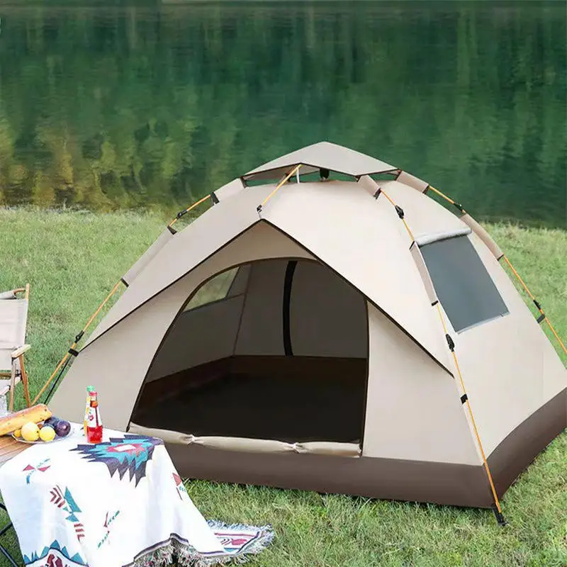 אוטומטי Pop Up האוהל עמיד למים הגנה מפני השמש מהיר פתיחת האוהל עמיד למים מהר-פתח אוהל לקמפינג, פיקניקים, ברביקיו הצדדים. - 2