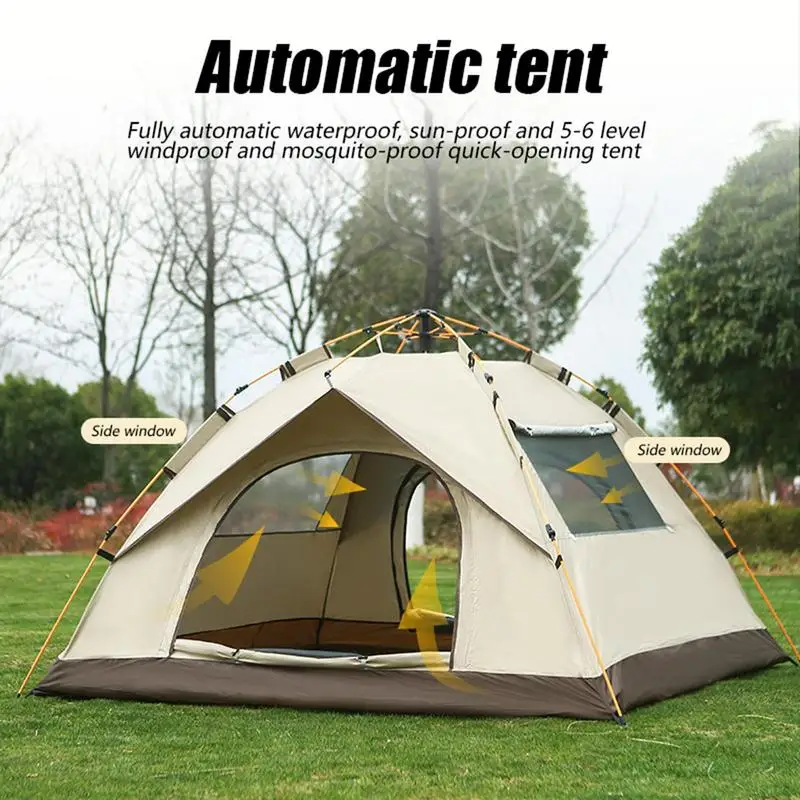 אוטומטי Pop Up האוהל עמיד למים הגנה מפני השמש מהיר פתיחת האוהל עמיד למים מהר-פתח אוהל לקמפינג, פיקניקים, ברביקיו הצדדים. - 3