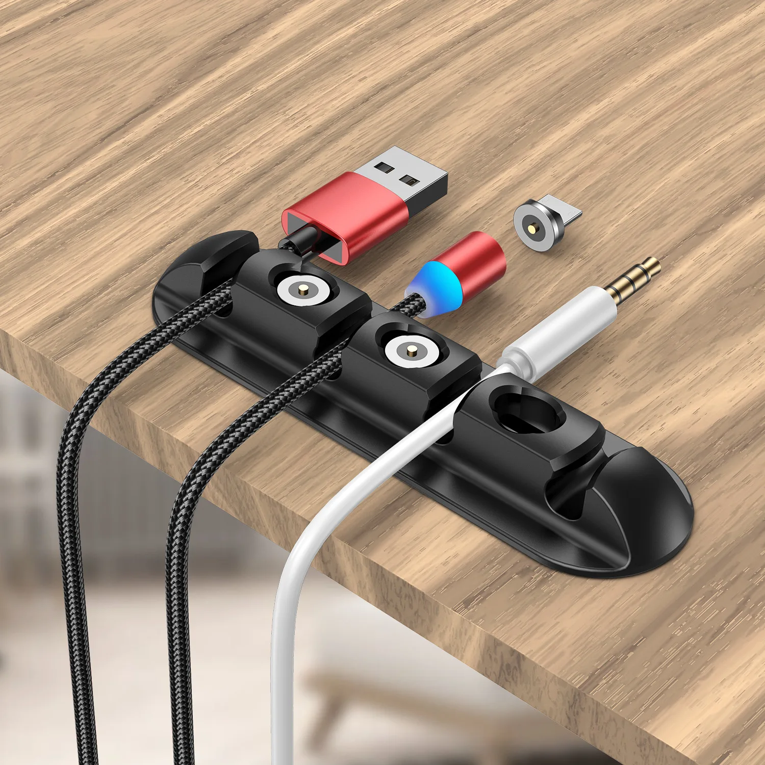 אוניברסלי כבל ארגונית סיליקון כבל USB Winder כבל גמיש ניהול קליפים עבור עכבר אוזניות אוזניות כבל בעל - 0