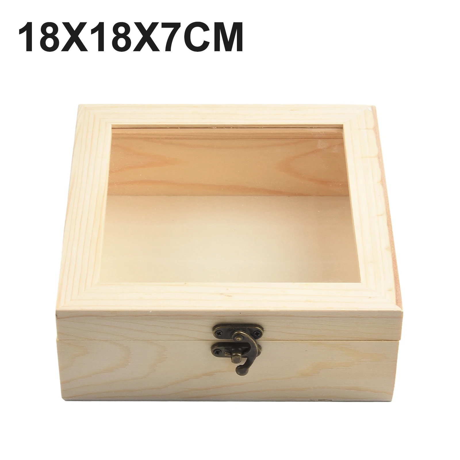 אוצר תיבת אחסון מתנה צירים קופסת תכשיטים בהתאמה אישית של אורן מזכרת כיכר תיבת עץ 1pcs מיכל - 0