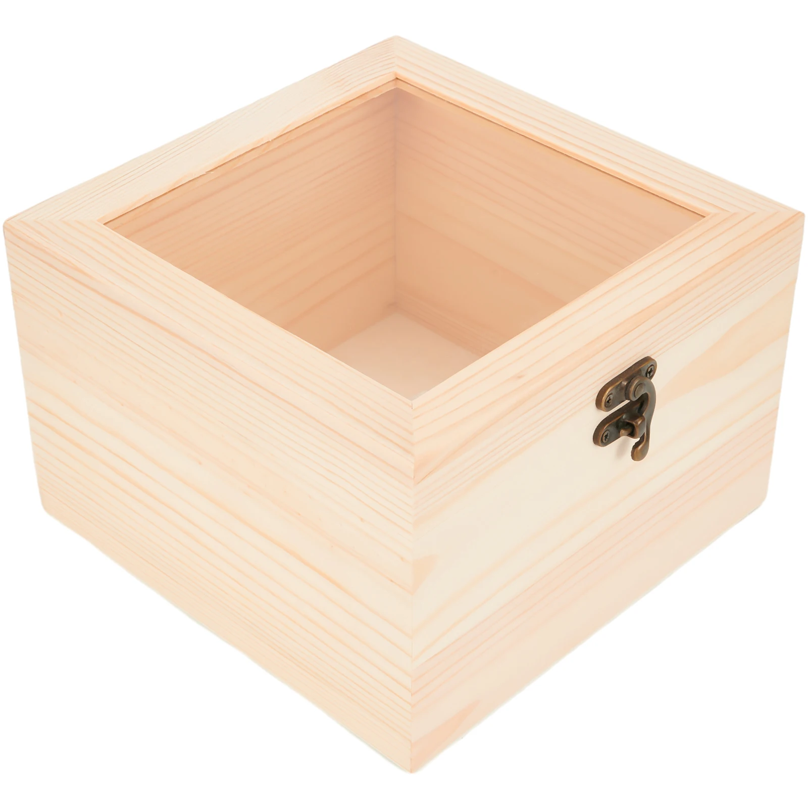 אוצר תיבת אחסון מתנה צירים קופסת תכשיטים בהתאמה אישית של אורן מזכרת כיכר תיבת עץ 1pcs מיכל - 1