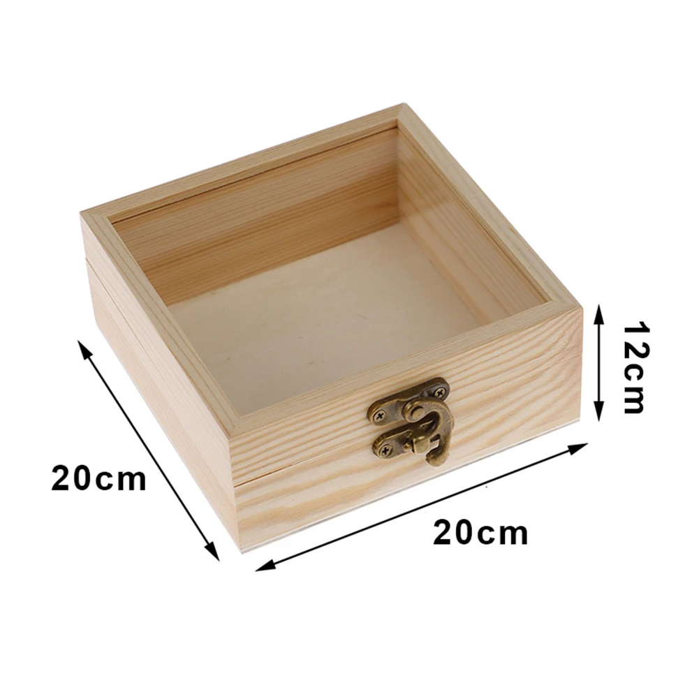 אוצר תיבת אחסון מתנה צירים קופסת תכשיטים בהתאמה אישית של אורן מזכרת כיכר תיבת עץ 1pcs מיכל - 2