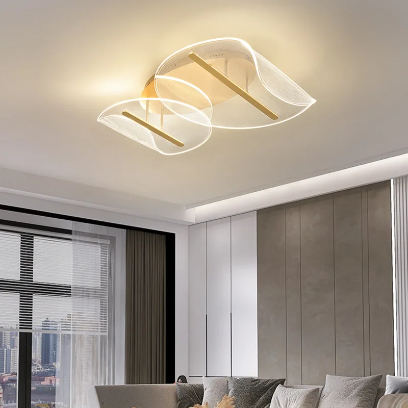 אור יוקרה בסלון עיצוב תאורה מודרני מחקר בחדר השינה מנורת תקרה יצירתי אקרילי אהיל יצירתי משאיר את הברק - 1