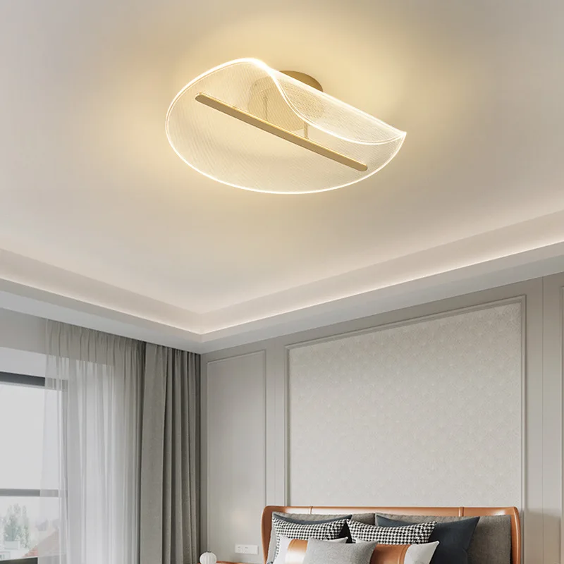 אור יוקרה בסלון עיצוב תאורה מודרני מחקר בחדר השינה מנורת תקרה יצירתי אקרילי אהיל יצירתי משאיר את הברק - 2