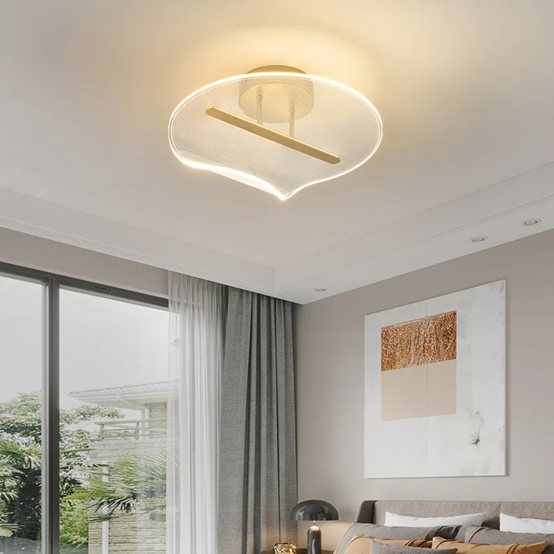 אור יוקרה בסלון עיצוב תאורה מודרני מחקר בחדר השינה מנורת תקרה יצירתי אקרילי אהיל יצירתי משאיר את הברק - 3