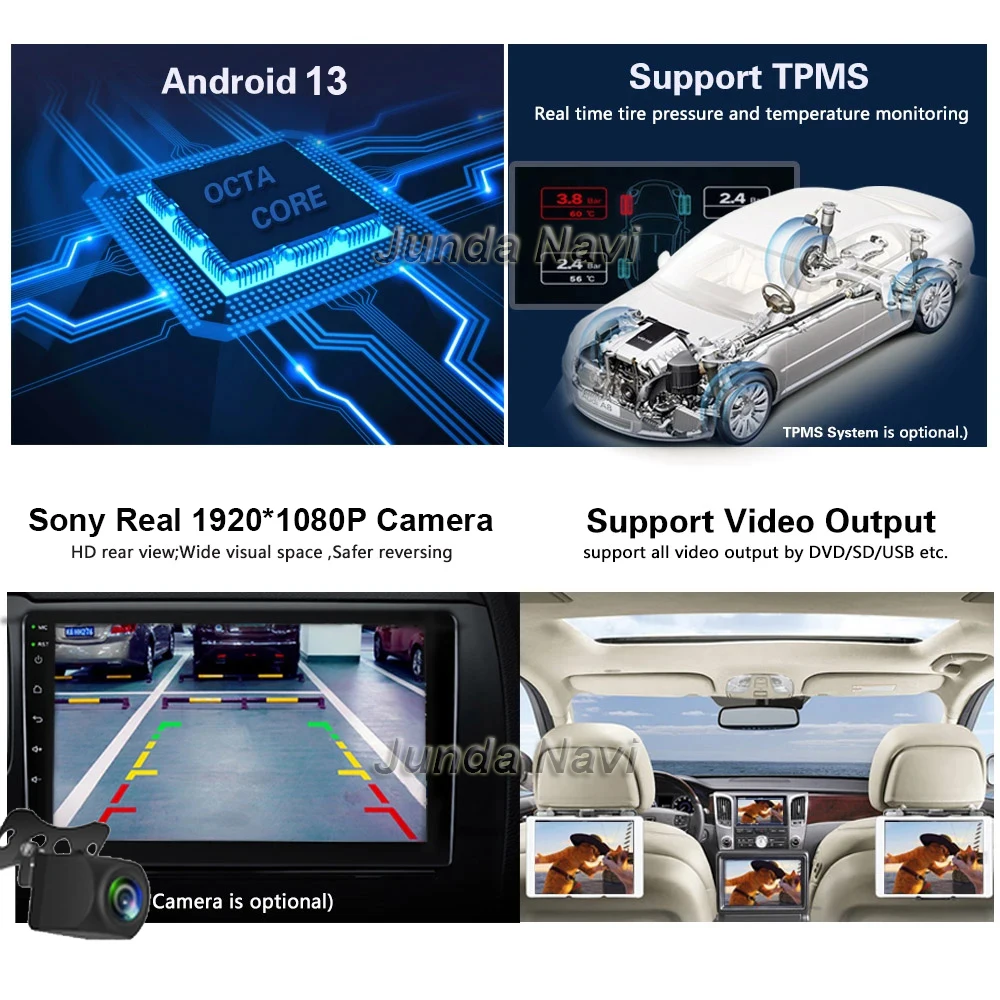 אנדרואיד 13 מערכת הונדה אקורה MDX 2007 2013 רדיו במכונית Carplay נגן מולטימדיה ניווט GPS לא 2 din DVD מערכת סטריאו יחידת הראש - 1