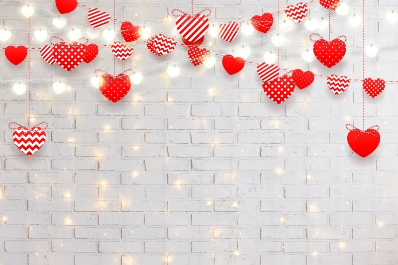 אפור לבן הקיר תפאורות עבור צילום לבנים אדומות אוהב את הלב חלומי מנוקדת יום האהבה הבמה הילד צילום דיוקן תפאורות - 1