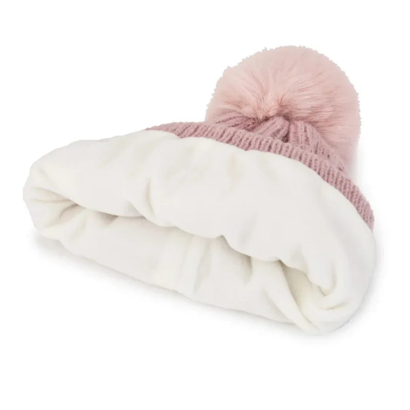 בחורף סרוג Windproof כובע עבה חם כובעים מחממי אוזניים עם כדור שיער נשים גברים רך מכסה מנוע חיצוני סקי האוזן הגנה כמוסות - 3