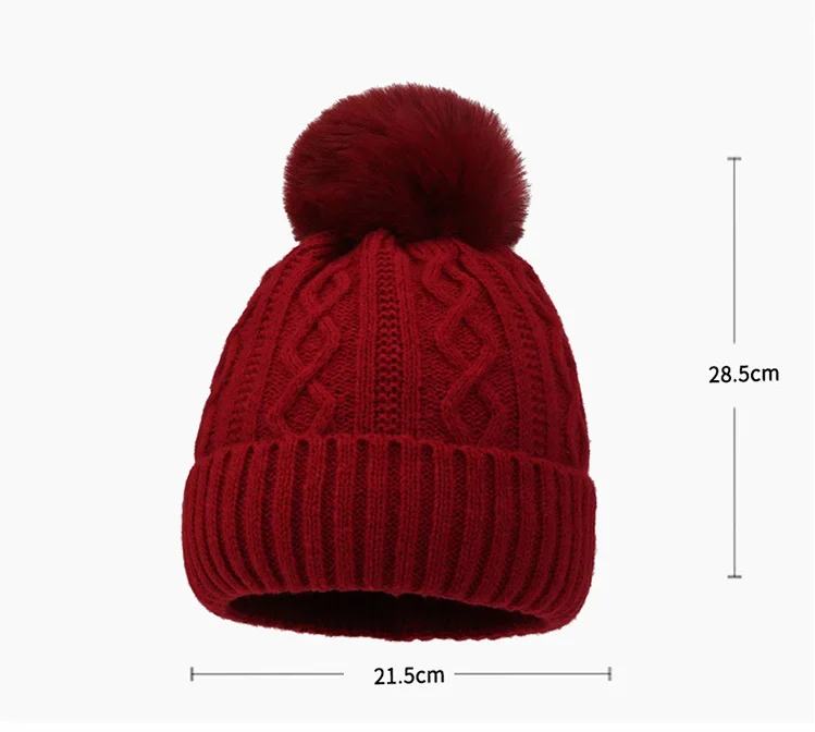 בחורף סרוג Windproof כובע עבה חם כובעים מחממי אוזניים עם כדור שיער נשים גברים רך מכסה מנוע חיצוני סקי האוזן הגנה כמוסות - 5