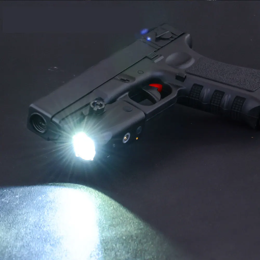 גבוה לומן 800lm ופנס אדום/ירוק אור לייזר משולבת להגנה עצמית איירסופט אקדח אקדח נטענת טקטי lanterna - 5