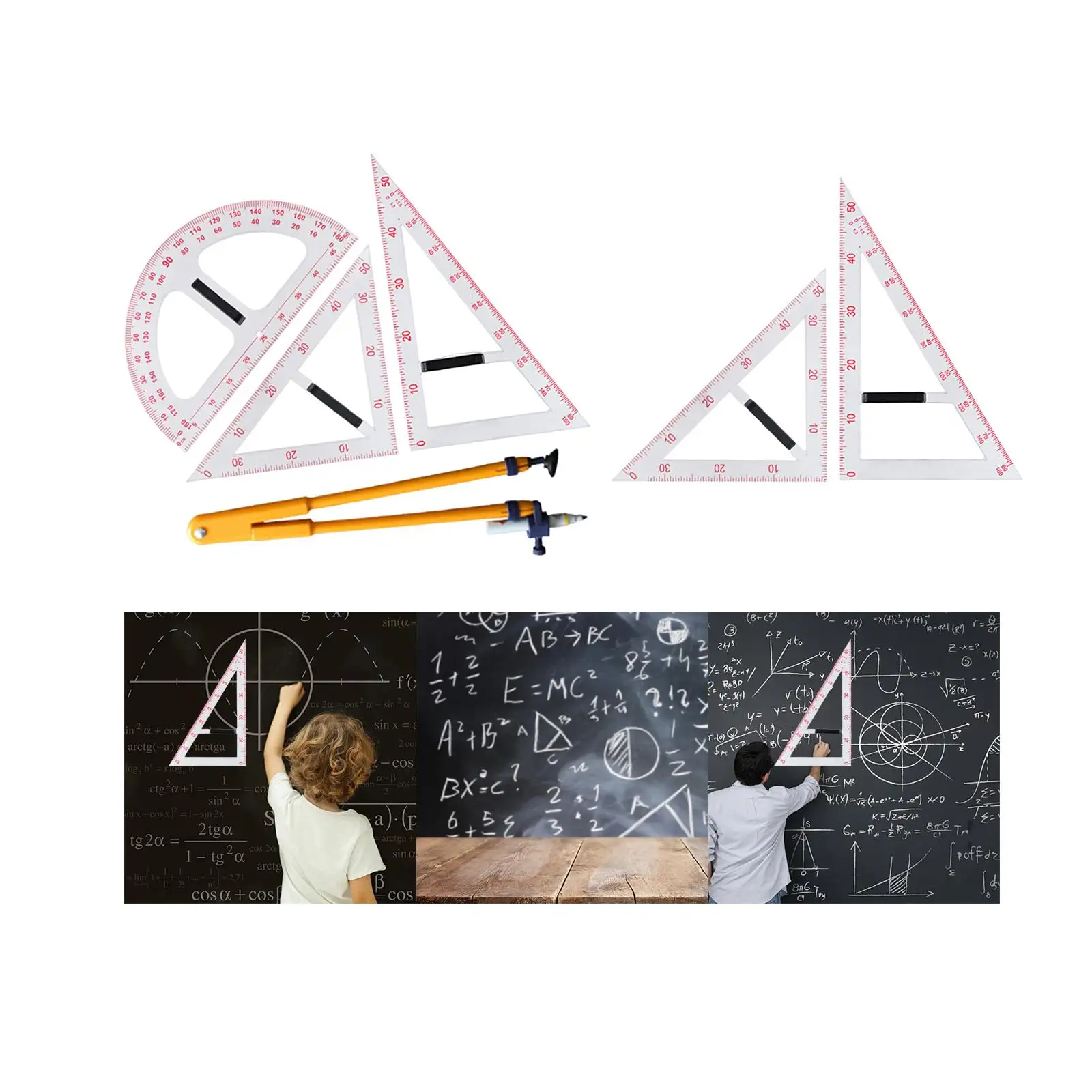 גיאומטריה כלי מדידה עם להסרה להתמודד עם מצפן דיוק ציור בכיתה לוח שחור, לוח מורים שרטוט - 4