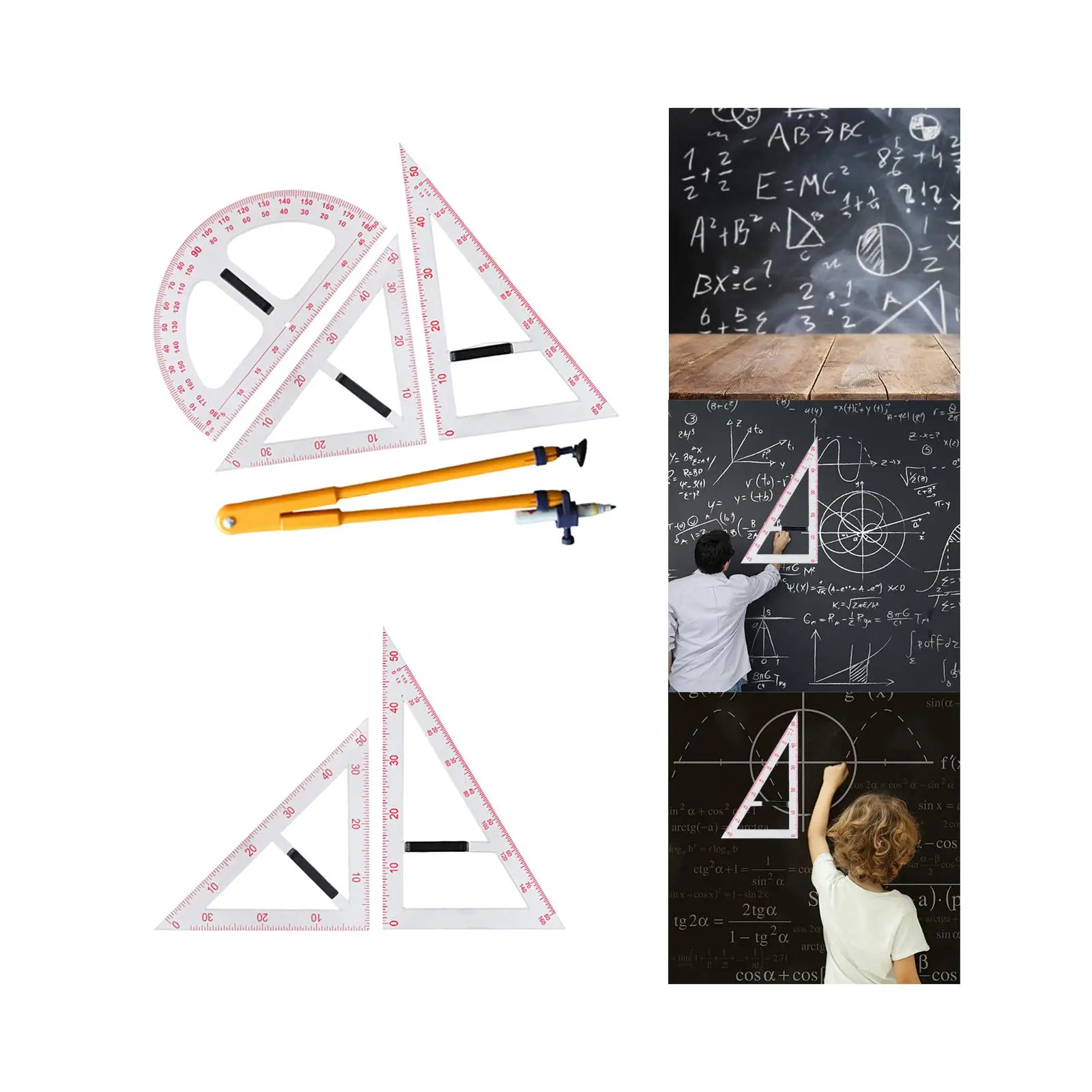 גיאומטריה כלי מדידה עם להסרה להתמודד עם מצפן דיוק ציור בכיתה לוח שחור, לוח מורים שרטוט - 5