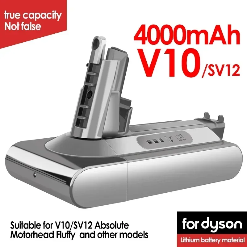 דייסון V8 V7 שואב סוללה SV10 5000mAh 21.6 V מלא/פלומתי/חיה ניקוי הסוללה 4.0 mAh החלפת סוללה Li-Ion - 3