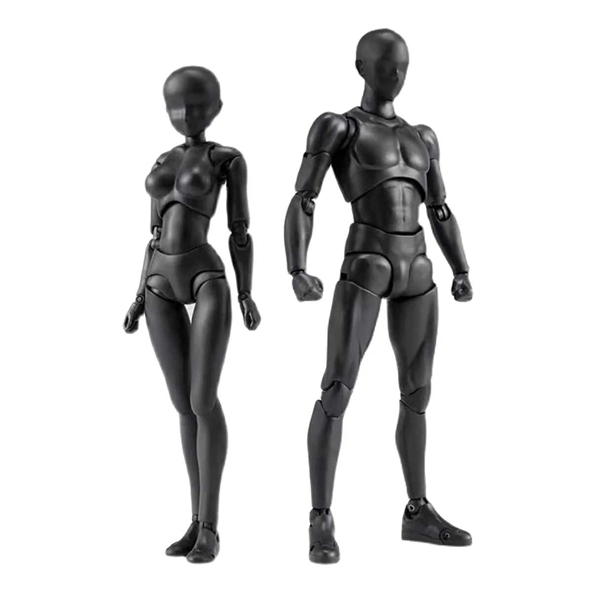 דמויות פעולה PVC דגם עם תיבת ציור דמות מודלים עבור אמנים(נקבה+זכר שחור) - 0