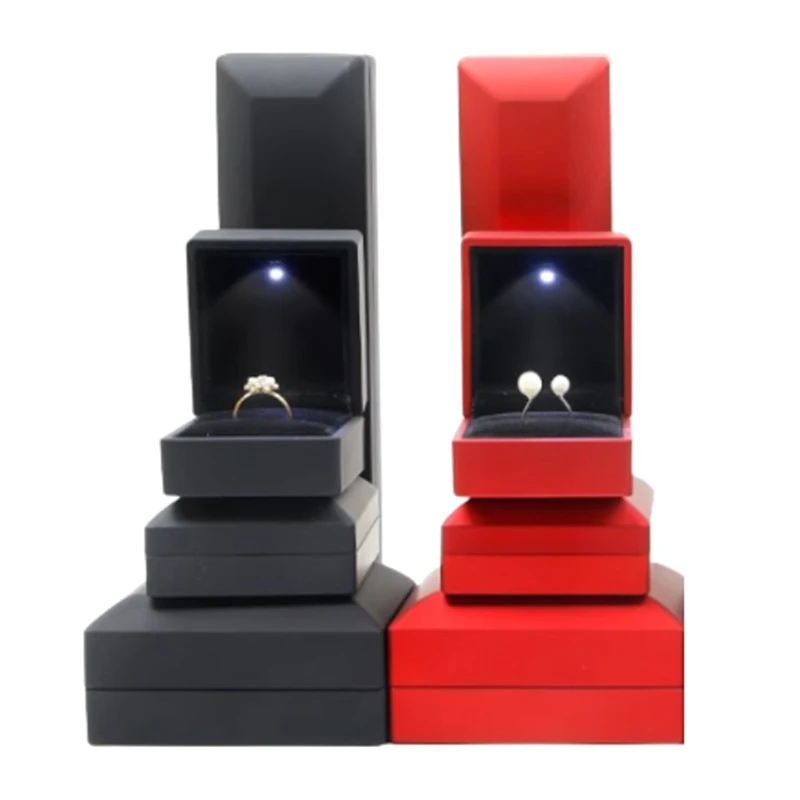 האופנה LED אור שרשרת ארוכה שרשרת תליון קופסא מחזיק עבור החתונה Annivers צמיד תצוגה עבור התכשיט קופסת מתנה - 2