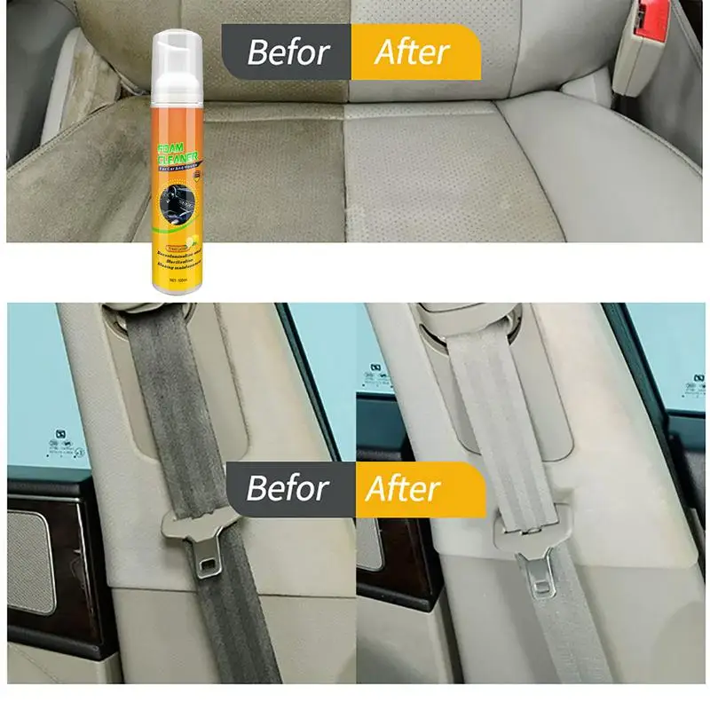 המכונית קצף לניקוי הפנים פאנל מושב עור התקרה לשטוף ספריי הסוכן הגנת UV נגד הזדקנות כלי הניקוי מסיר לכלוך - 2