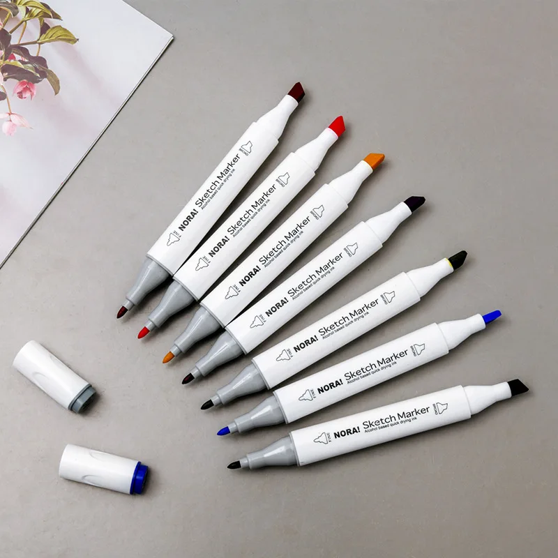 הסיטוניים של 48 צבע של הילדים גרפיטי עטים למכירה ישירה על ידי יצרנים, כפול הסתיים עט סימון, ציור המברשת, אמנות S - 1