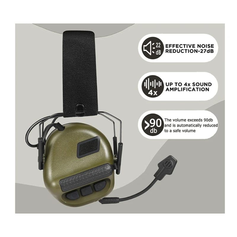 הפחתת רעש אוזניות הראש לובש גרסה אוזניות צליל איסוף ציד תקשורת - 4